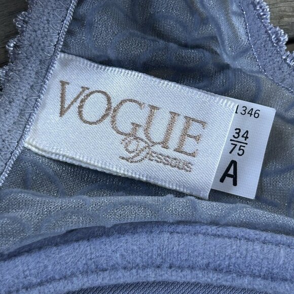 Vogue Dessous Blue Demi Lightly Padded Underwire Bra Size 34A - Picture 8 of 10